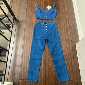 NWT Kittenish 2 Piece Denim Set